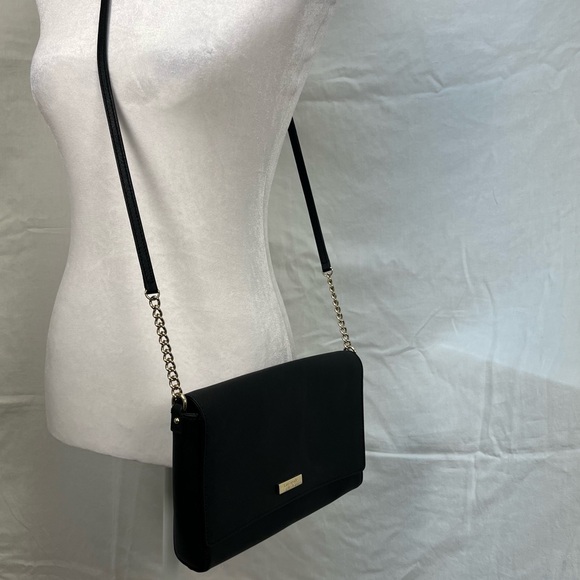 Kate Spade New York Tilden Place Alek black crossbody bag with gold detailing. - Picture 3 of 12